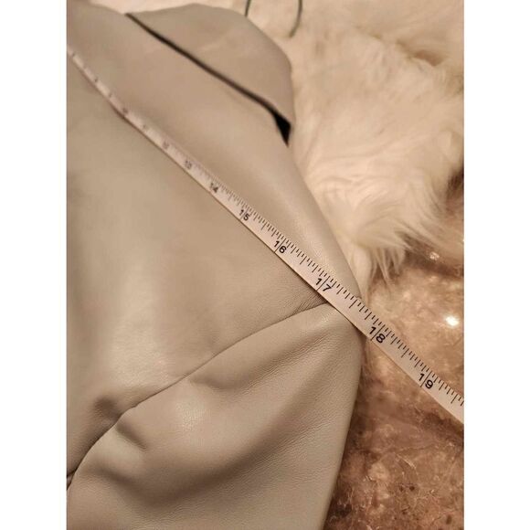 Badgley Mischka NWT stretch vegan leather blazer jacket heather grey size medium - Picture 7 of 8